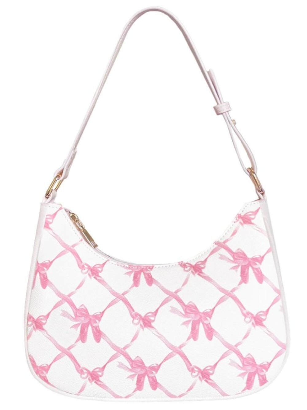 Bow Purse for Women, Coquette Crescent Shoulder Bag